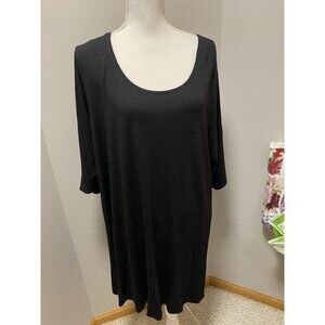 Eileen Fisher Tunic Shift Dress Women 3X Black Soft Minimalist Made In USA